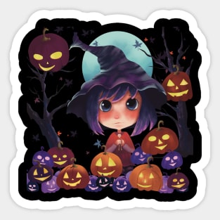 Little witch kawaii Halloween Sticker